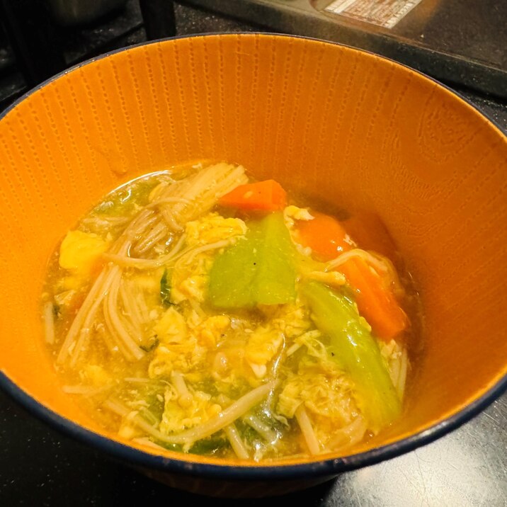 ＜ぽかぽか◎＞小松菜とえのきのとろとろ野菜スープ